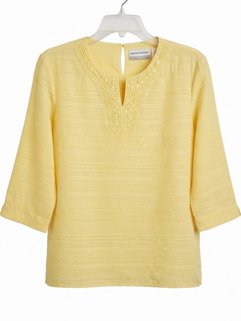 Alfred Dunner Embroidered Yellow Tunic Size 12P